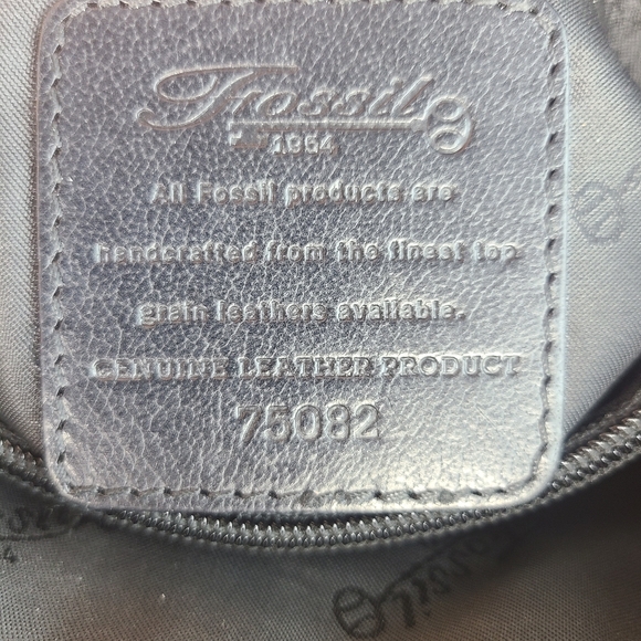 Fossil Black Leather Crossbody Shoulder Purse Bag Adjustable Strap - Picture 12 of 16